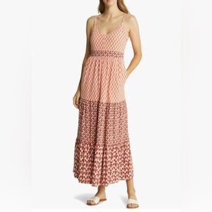 Boden flowered Patterned tiered Maxi Dress